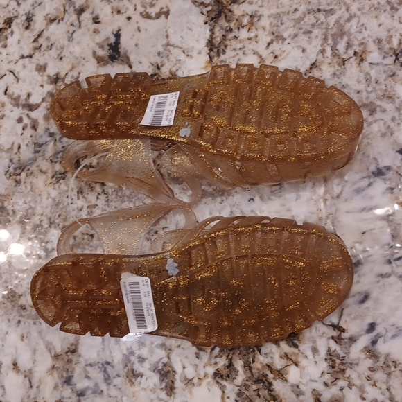 COACH Jelly PVC Gold Glitter Flat Fisherman Sandals Sizes 8 NEW - Picture 14 of 14